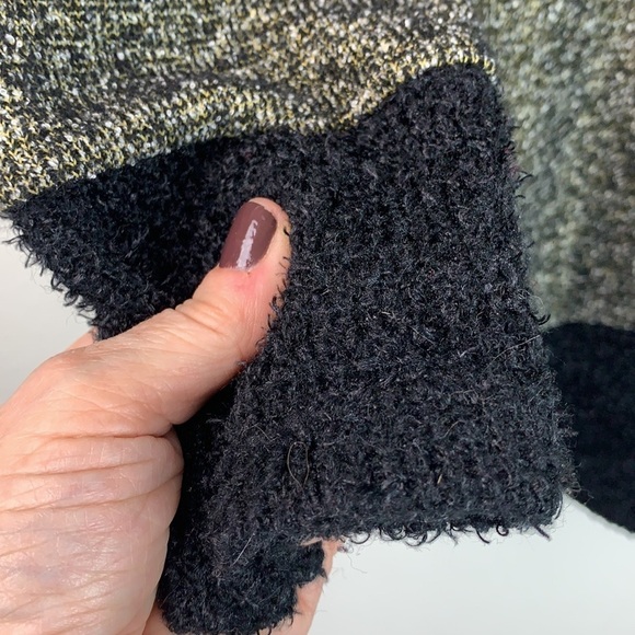 Piccadilly V cowl neck space dye knit & chenille asymmetrical tunic sweater EUC - Picture 6 of 8